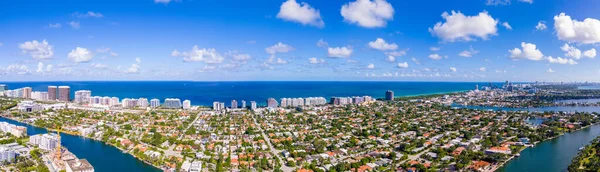 Luchtdrone Panorama Surfside Miami Beach Circa 2023 — Stockfoto