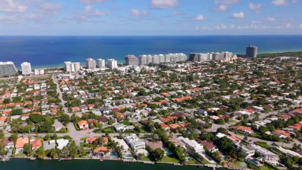 Viviendas Residenciales Video Aéreo Surfside Miami Beach Circa 2023 — Vídeos de Stock