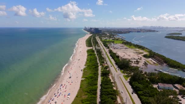 Vídeo Aéreo Haulover Beach Miami Octubre 2023 — Vídeo de stock