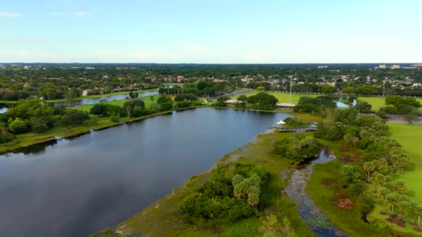 Vídeo Aéreo Oscar Wind Park Sawgrass Santuário Sunrise Florida — Vídeo de Stock