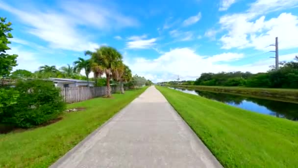 Hiatus Greenway Jeździć Rowerze Planation Acres Floryda Punkt — Wideo stockowe