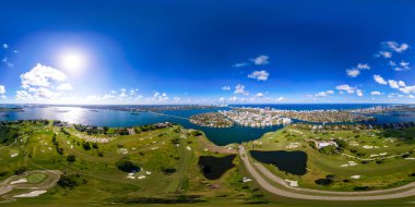 Havacılık 360 eşkenar dörtgen fotoğraf Miami Beach Indian Creek Adası