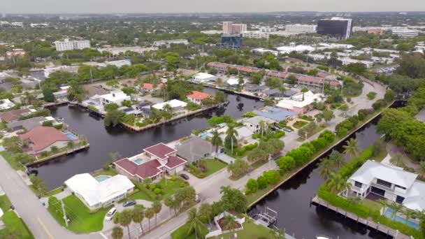Aerial Video Tour Luksusowe Domy Fort Lauderdale Floryda Stany Zjednoczone — Wideo stockowe
