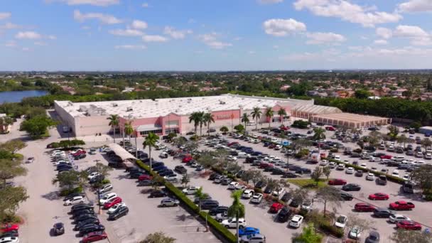 Pembroke Pines Usa Października 2023 Aerial Drone Video Walmart Supercenter — Wideo stockowe
