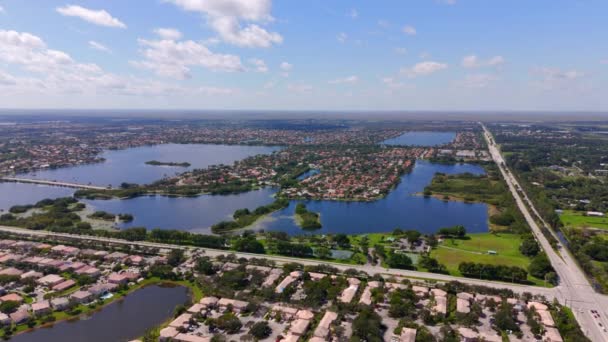 Silver Lakes Pembroke Pines Florida Nachbarschaften 2023 — Stockvideo