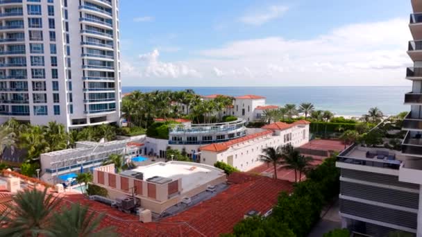 Miami Beach Usa Października 2023 Aerial Stock Video Bath Club — Wideo stockowe