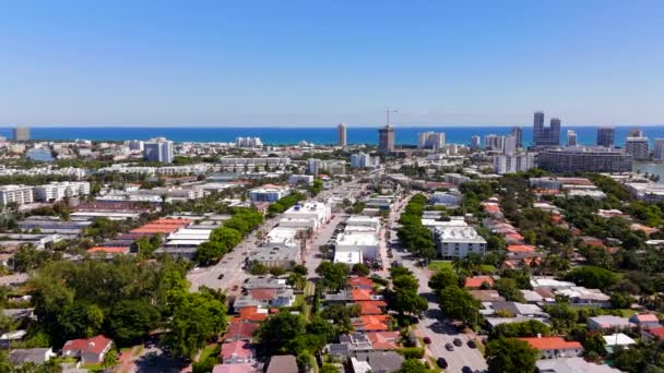 Vídeo Drone Aéreo Normandy Isles Miami Beach Para Leste — Vídeo de Stock
