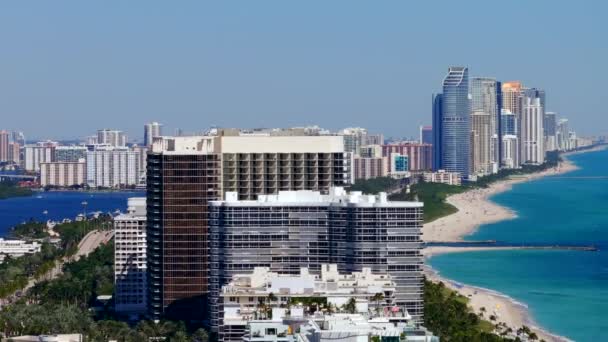 Luchtfoto Video Miami Beach Bal Harbour Haulover Aanlegsteiger — Stockvideo