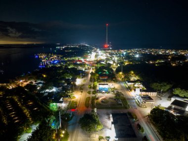 Gece hava aracı fotoğrafı Key Largo Florida USA