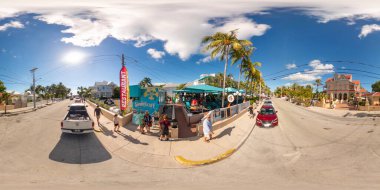 Key West, FL, ABD - 21 Ekim 2023: Sandys Cafe Key West 360 eşdikdörtgen fotoğraf