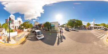 Key West, FL, ABD - 21 Ekim 2023: Sokak fotoğrafçısı Key West 360 eşkenar köşeli fotoğraf