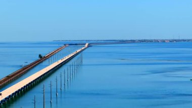 Hava telefoto stok görüntüleri Seven Mile Köprüsü Florida Keys 2023