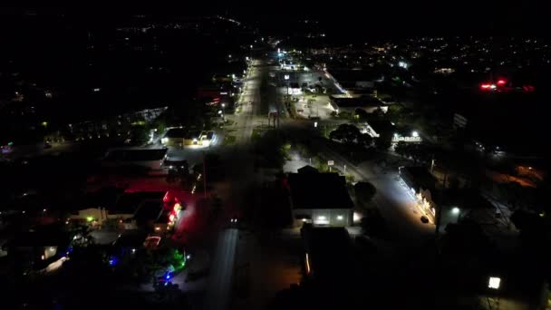Night Luchtfoto Video Key Largo Florida Verenigde Staten — Stockvideo