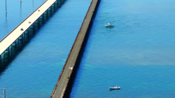 Luftbild Alte Florida Keys Brücke Meile — Stockvideo