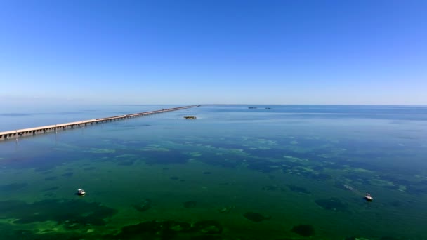 Flygfoto Video Florida Keys Mile Bridge 2023 — Stockvideo