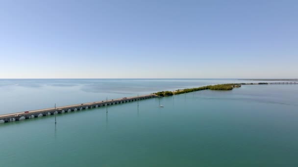 Video Drone Saham Indah Overseas Highway Florida Keys 2023 — Stok Video