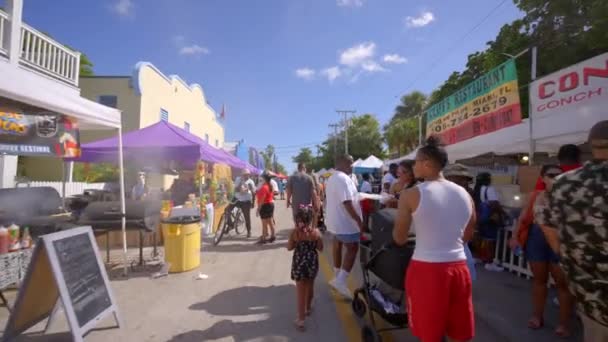 Key West Octubre 2023 Vendedores Comida Festival Goombay Key West — Vídeo de stock