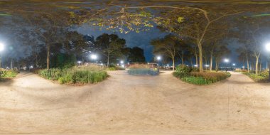 Battery Park 'taki bahçeler Manhattan New York 360 eşdörtgen fotoğraf