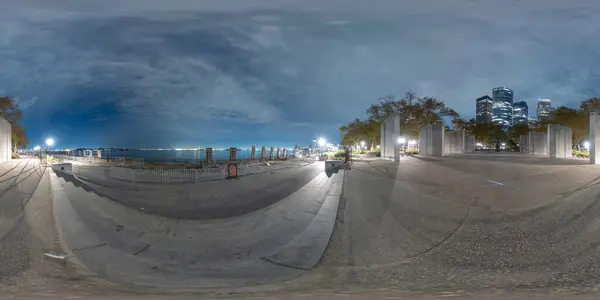 360 New York Battery Park Uitzicht Rivier Equrectangular — Stockfoto