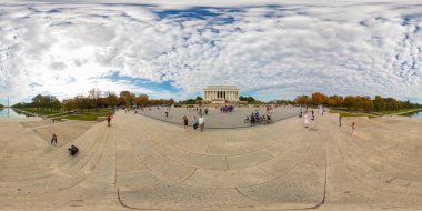 Washington DC, ABD - 28 Ekim 2023 Lincoln Memorial Washington DC 2023. 360 panorama VR eşdörtgen fotoğraf