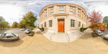 Washington DC, ABD - 28 Ekim 2023: Washington DC Ticaret Odası. 360 panorama VR eşdörtgen fotoğraf