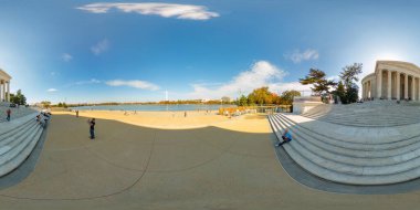 Washington DC, ABD - 28 Ekim 2023: Borsa fotoğrafı Thomas Jefferson Memorial Washington DC. 360 panorama VR eşdörtgen fotoğraf