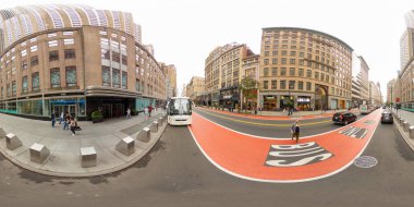 New York, New York, ABD - 27 Ekim 2023: New York State Binası. 360 panorama VR eşdörtgen fotoğraf