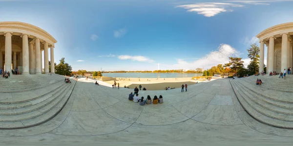 Washington DC, ABD - 28 Ekim 2023: Borsa fotoğrafı Thomas Jefferson Memorial Washington DC. 360 panorama VR eşdörtgen fotoğraf