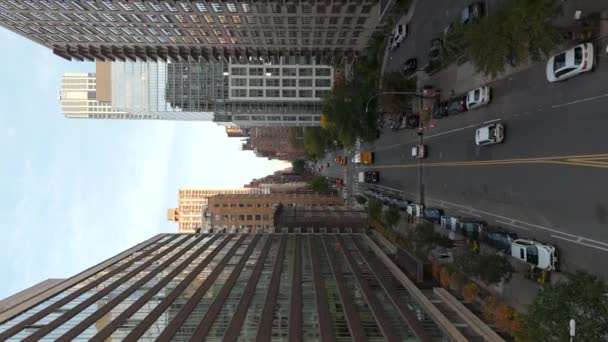 Vertical Stock Drone Anteny Wideo Nowy Jork Manhattan — Wideo stockowe