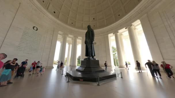 Вашингтон Округ Колумбія Жовтня 2023 Меморіальна Статуя Томаса Джефферсона Вашингтоні — стокове відео