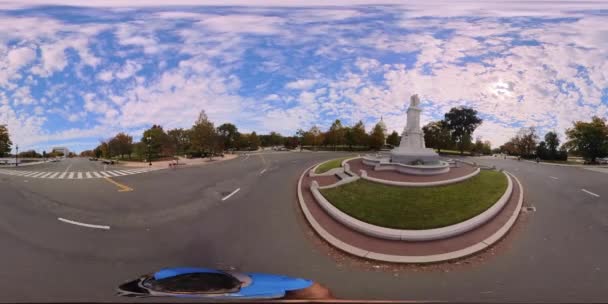 360 Videó Béke Emlékmű Forgalmi Kör Körforgalom Washington Usa — Stock videók
