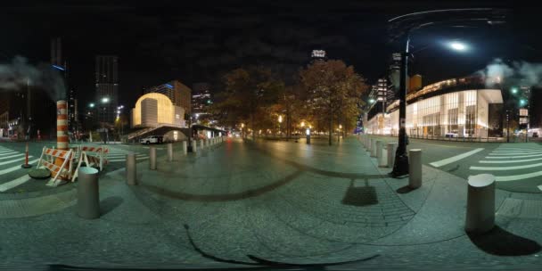 Паровий Нью Йорку Вночі 360 Рівностороннє Відео — стокове відео