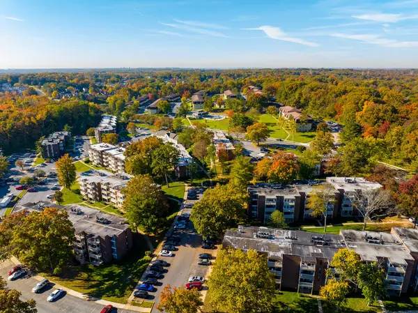 Aerial Drone Photo Residential Housing Apartment Buildings Laurel Washington — Stock Photo, Image