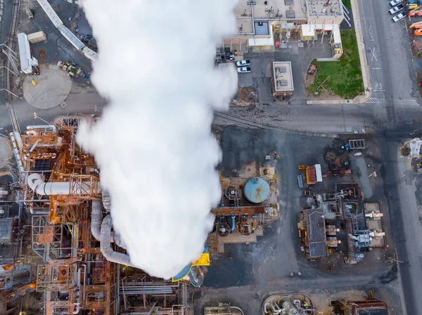 Humo Gases Combustión Vistos Una Refinería Petróleo Industrial —  Fotos de Stock
