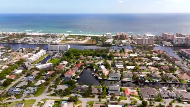 Luftbild Hillsboro Beach Florida Und Atlantik — Stockvideo