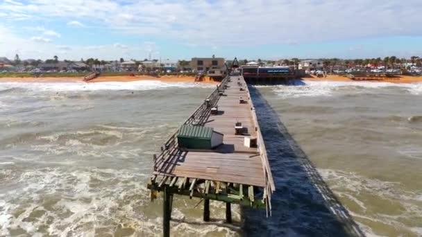 Inspection Aérienne Fermeture Jetée Flagler Beach Après Les Dommages Causés — Video
