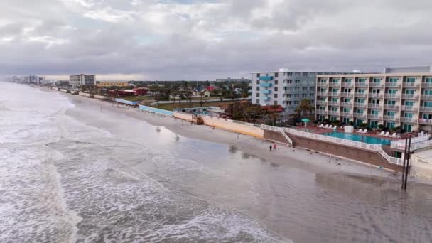 Luchtfoto Panorama Daytona Beach Florida Verenigde Staten 2023 — Stockvideo