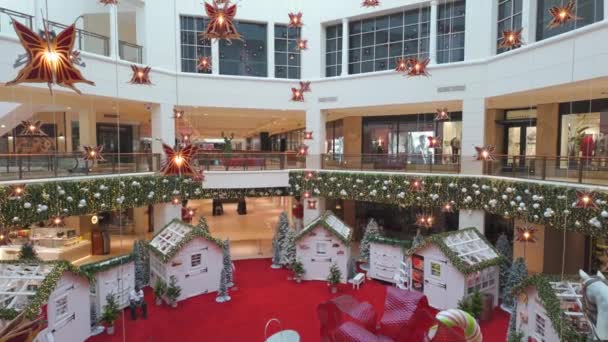 Aventura Estados Unidos Diciembre 2023 Aventura Mall Holiday Decorations — Vídeos de Stock