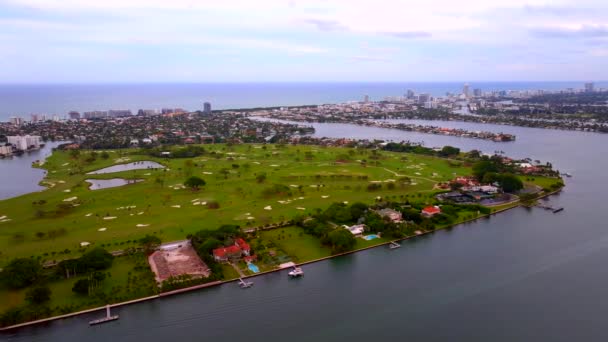 Drone Stock Footage Indian Creek Island Miami Beach — 图库视频影像