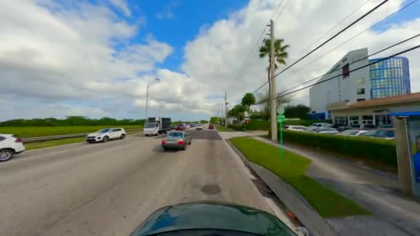 Miami Usa Dezember 2023 Fahrt Doral 25Th Street Ostwärts — Stockvideo