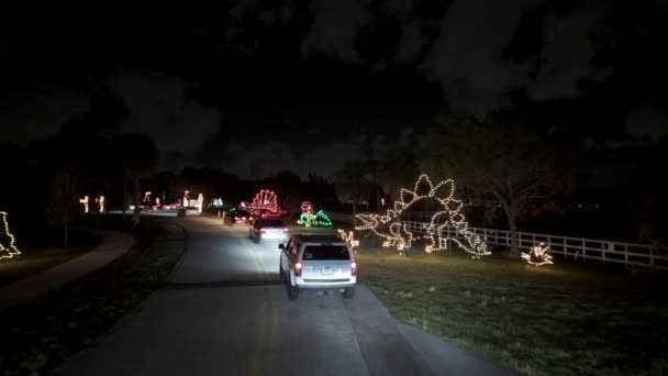 Tradewinds Park Holiday Lights Festival Driving Tour 2023 — Stockvideo