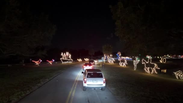Holiday Festival Lights Rijden Door Evenement Tradewinds Park Coconut Creek — Stockvideo