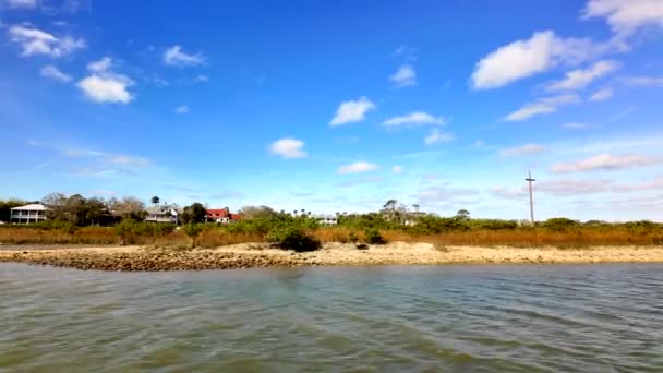 佛罗里达圣奥古斯丁海滨马坦萨斯河风景游览 — 图库视频影像