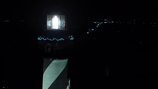 Aerial Drone Parallax Video Augustine Florida Lighthouse — 图库视频影像