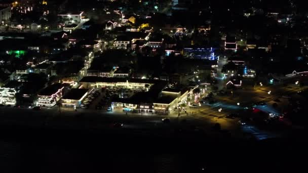 Overnachting Luchtfoto Beelden Augustine Florida Vakantie Lichten Fort — Stockvideo