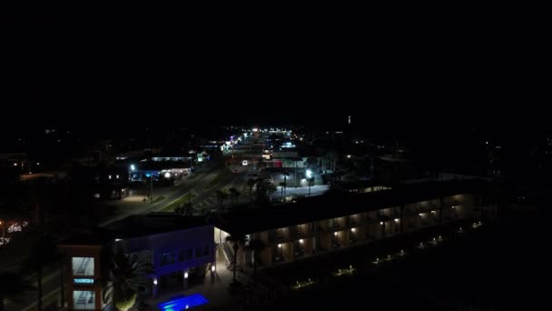 Night Aerial Video Bedrijven Hotels Augustine Verenigde Staten A1A Anastasia — Stockvideo