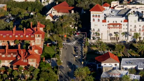 Αεροφωτογραφία Φιλμ Μικρού Μήκους Ιστορική Augustine Florida Ιανουάριος 2024 — Αρχείο Βίντεο