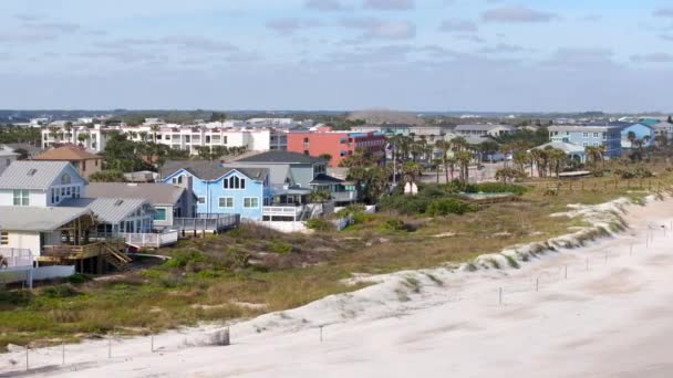Aerial Parallax Vilano Beach Point Augustine Florida Winter 2024 — 图库视频影像