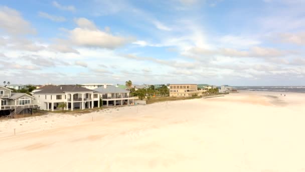 Luchtfoto Drone Video Vilano Strand Punt Augustine Florida Januari 2024 — Stockvideo