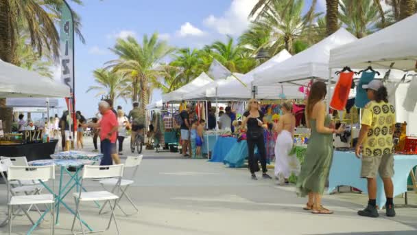 Fort Lauderdale Amerika Serikat Januari 2024 Las Olas Pasar Pinggir — Stok Video